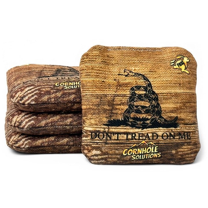 Wood DTOM Rec Cornhole Bags – Set of 8 (Wood DTOM & Wood Flag) - Image 2