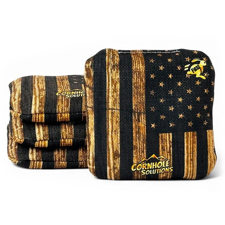 Wood DTOM Rec Cornhole Bags – Set of 8 (Wood DTOM & Wood Flag) - Image 3