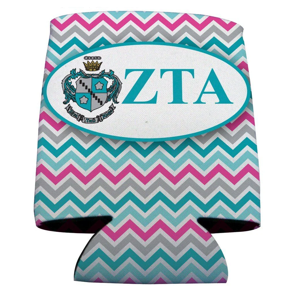 Zeta Tau Alpha Chevron Can Cooler Set