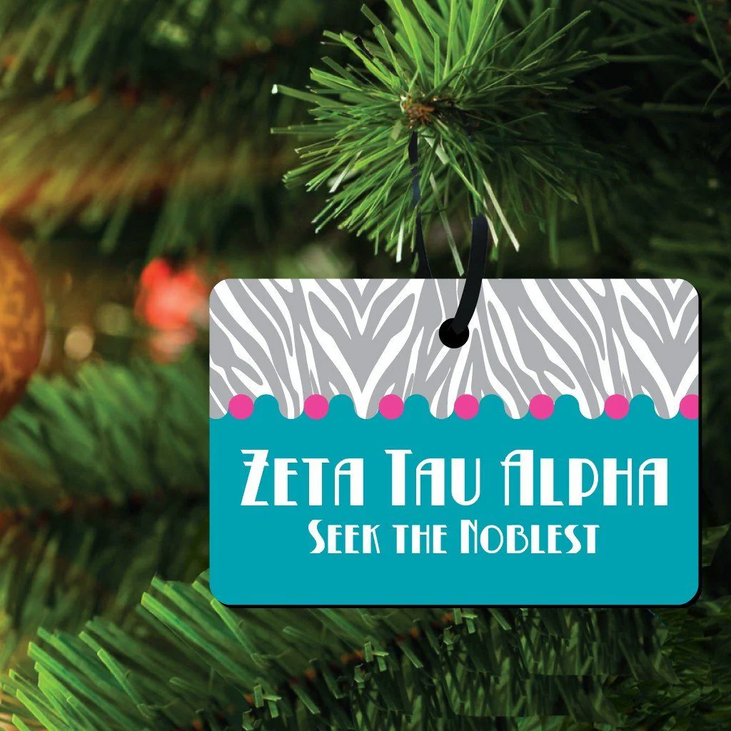 Zeta Tau Alpha Rectangle Ornament Set of 3